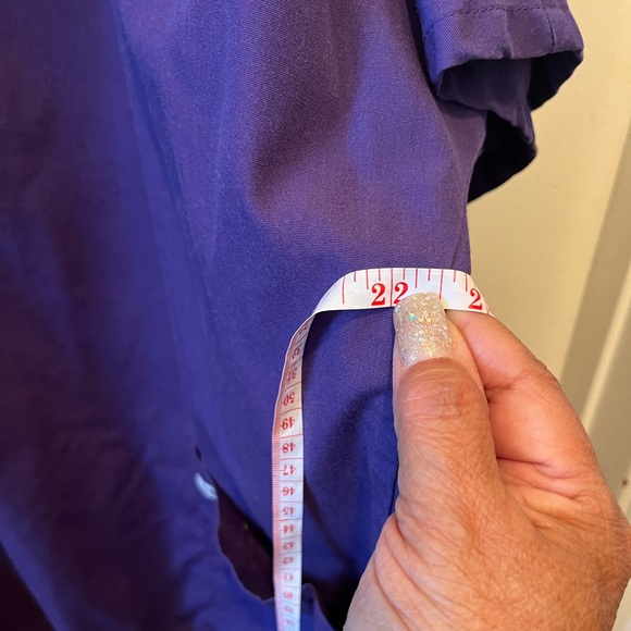 Women’s Cherokee Deep Purple Scrub Top, Sz L - Picture 6 of 7